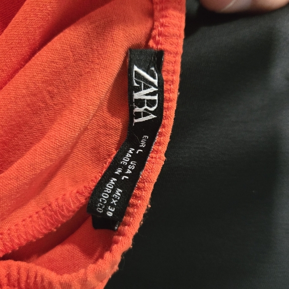 🐢 ZARA Blood Orange Halter Jumpsuit Size Large - Picture 5 of 11